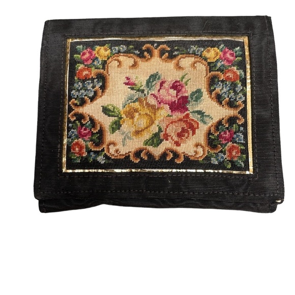 Vintage Wallet Black Moire Fabric Leo Miller Made in Paris France - Picture 5 of 9